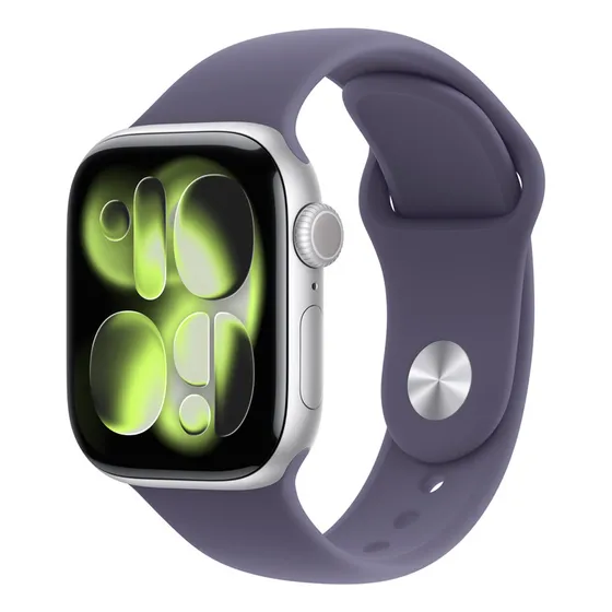Imagem do produto Apple Watch Series 11 GPS - Caixa prateada de alumínio – 42 mm - Pulseira esportiva roxo-névoa – M/G