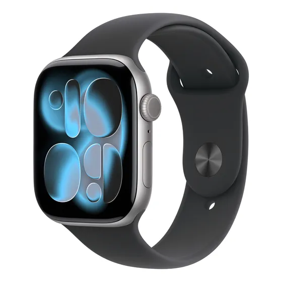 Imagem do produto Apple Watch Series 11 GPS + Cellular - Caixa cinza-espacial de alumínio – 46 mm - Pulseira esportiva preta – M/G