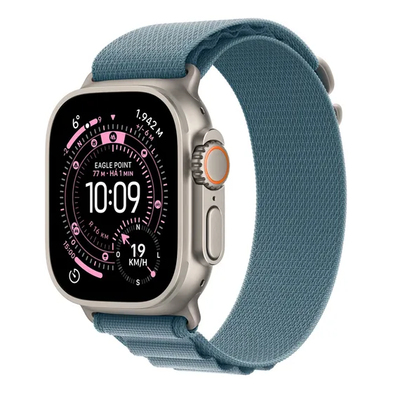 img of Apple Watch Ultra 3 GPS + Cellular • Caixa natural de titânio – 49 mm • Pulseira loop Alpina azul-clara – M - Distribuidor Autorizado
