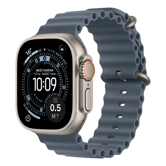 img of Apple Watch Ultra 3 GPS + Cellular • Caixa natural de titânio – 49 mm • Pulseira Oceano azul-âncora - Distribuidor Autorizado