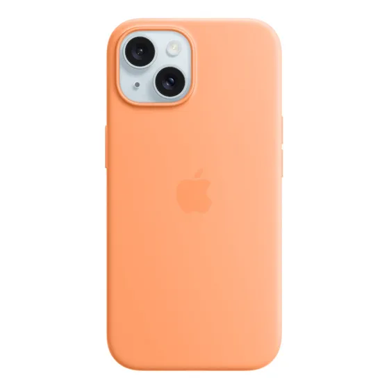 Imagem do produto Capa de silicone Apple Magsafe para iPhone 15 com sorvete de laranja - Distribuidor Autorizado