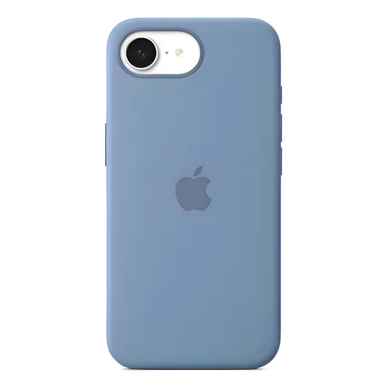 img of Capa De Silicone Para Iphone 16e Azulinverno Azul-inverno