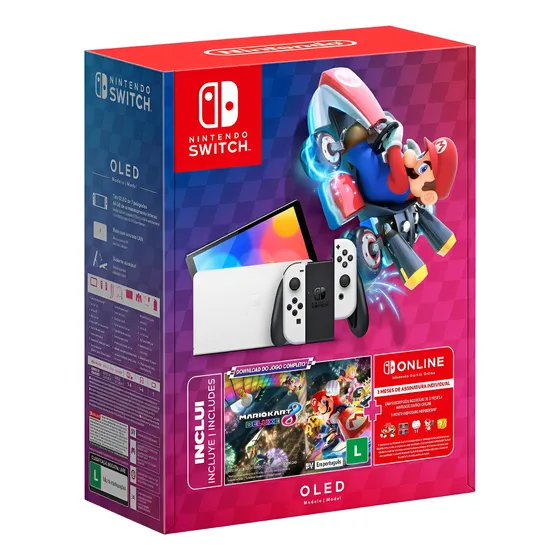 Imagem do produto Console Nintendo Switch Oled 64gb Mario Kart 8 Deluxe + Assinatura 3 Meses Nintendo Switch Online
