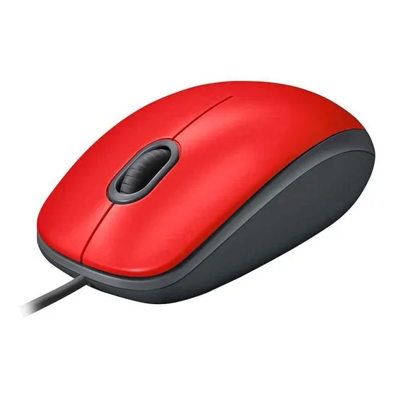Imagem do produto Mouse Com Fio Clique Silencioso M110 Vermelho Logitech Cor Vermelho e Preto