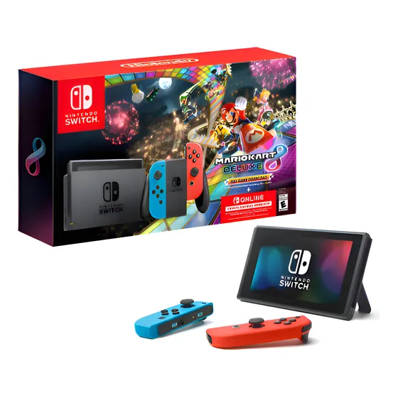 img of Nintendo Nintendo Switch Switch HBDSKABL1 32GB Mario Kart 8 Deluxe cor vermelho-néon y azul-néon y preto 2018