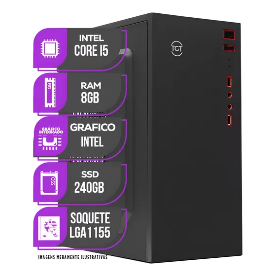 Imagem do produto Pc Computador Cpu Intel Core I5, 8gb Memória Ram, Ssd 240gb 8 Gb
