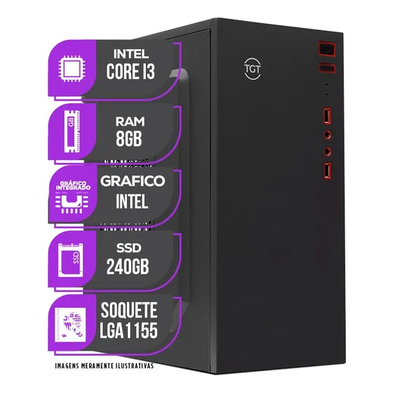 img of Pc Computador Intel Core I3, 8gb De Memoria Ram, Ssd 240gb 8 Gb