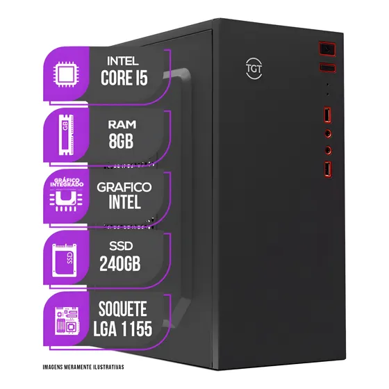 Imagem do produto Pc Cpu Intel Core I5, Ssd 240gb, 8gb Memória Ram 8 Gb