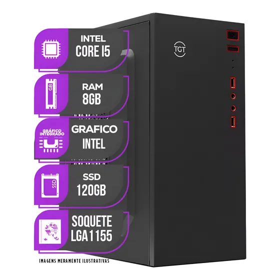 Imagem do produto Pc Cpu Mancer, Intel Core I5, 8gb De Memória Ram, Ssd 120gb 8 Gb