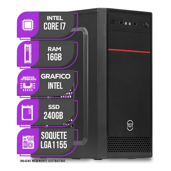 Imagem do produto Pc Cpu Mancer, Intel Core I7, 16gb De Ram, Ssd 240gb 16 Gb