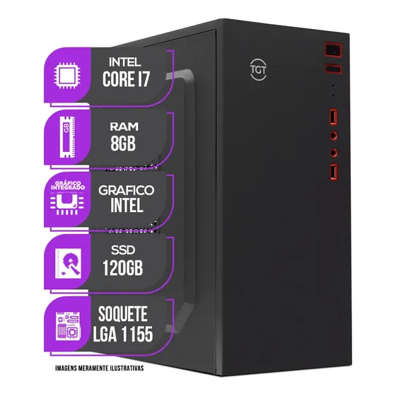 Imagem do produto Pc Cpu Mancer, Intel Core I7, 8gb De Memória Ram, Ssd 120gb 8 Gb