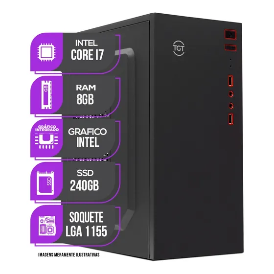 Imagem do produto Pc Cpu Mancer, Intel Core I7, 8gb De Ram, Ssd 240gb 8 Gb