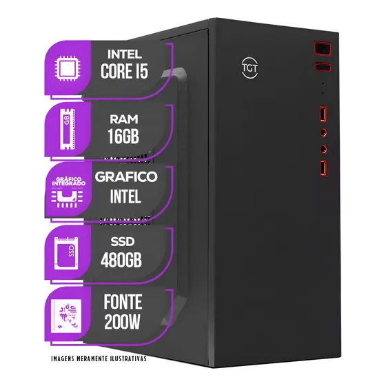Imagem do produto Pc Cpu Mancer, Intel I5, 16gb De Ram, Ssd 480gb 16 Gb