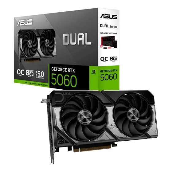 Imagem do produto Placa De Vídeo Asus Rtx 5060 Dual 8gb Gddr7 128 Bits 2x Oc