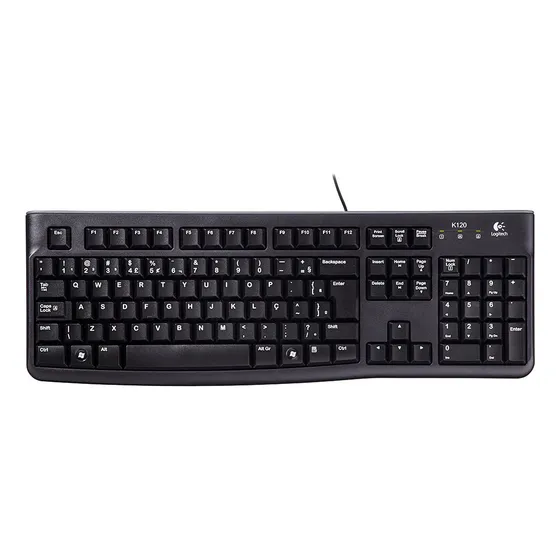 Imagem do produto Teclado Com Fio Usb Logitech K120 Com Layout Abnt2 Preto Português Brasil