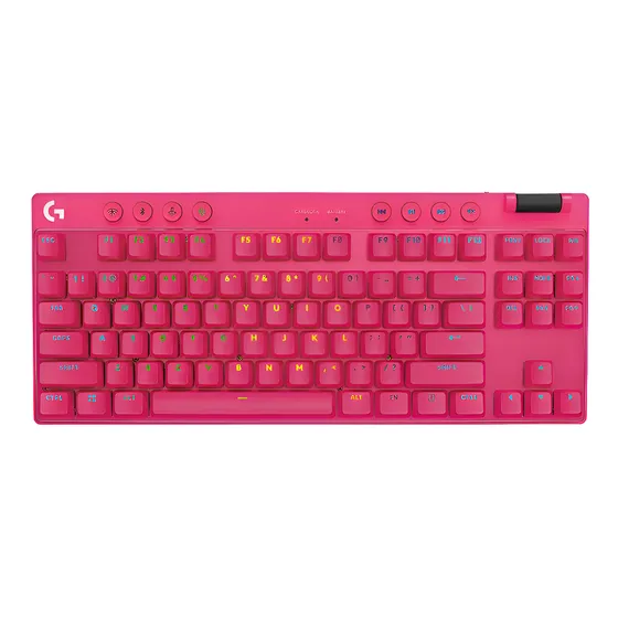 Imagem do produto Teclado Gamer Sem Fio Logitech G PRO X TKL - Rosa Magenta